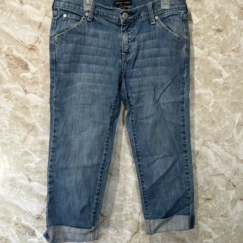 New York & Company Denim Capri Cropped Jeans Womens Size 2‎ Cuffed